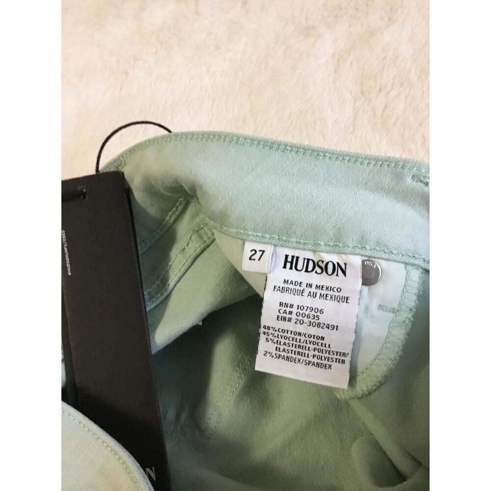 Hudson Wild Green Denim Amber Fray Hem Shorts - Picture 5 of 13
